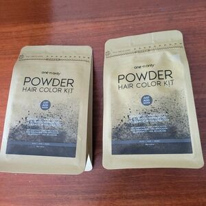 Powder Hair Color Kit -Black by One n Only for Unisex -0.35 oz Hair Color 2 Bags